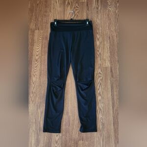 Black Women's Leggings with Knee Cutout